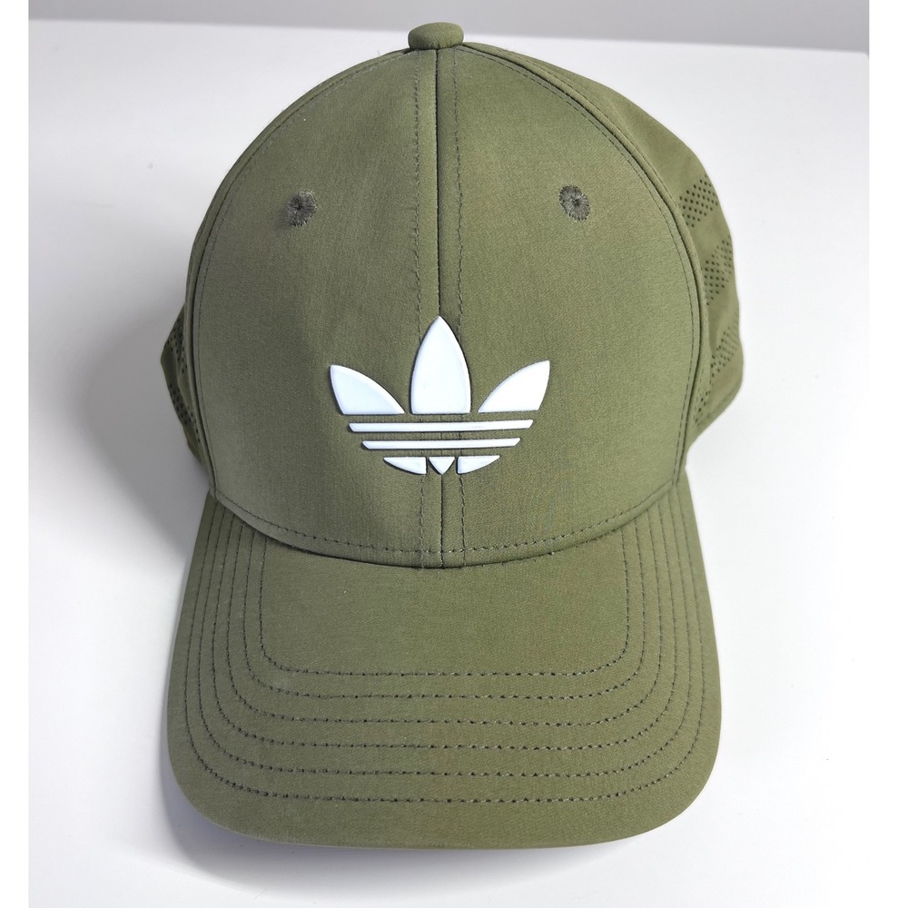 Adidas Originals Trefoil Snapback Hat Mens Olive Green Adjustable Cap